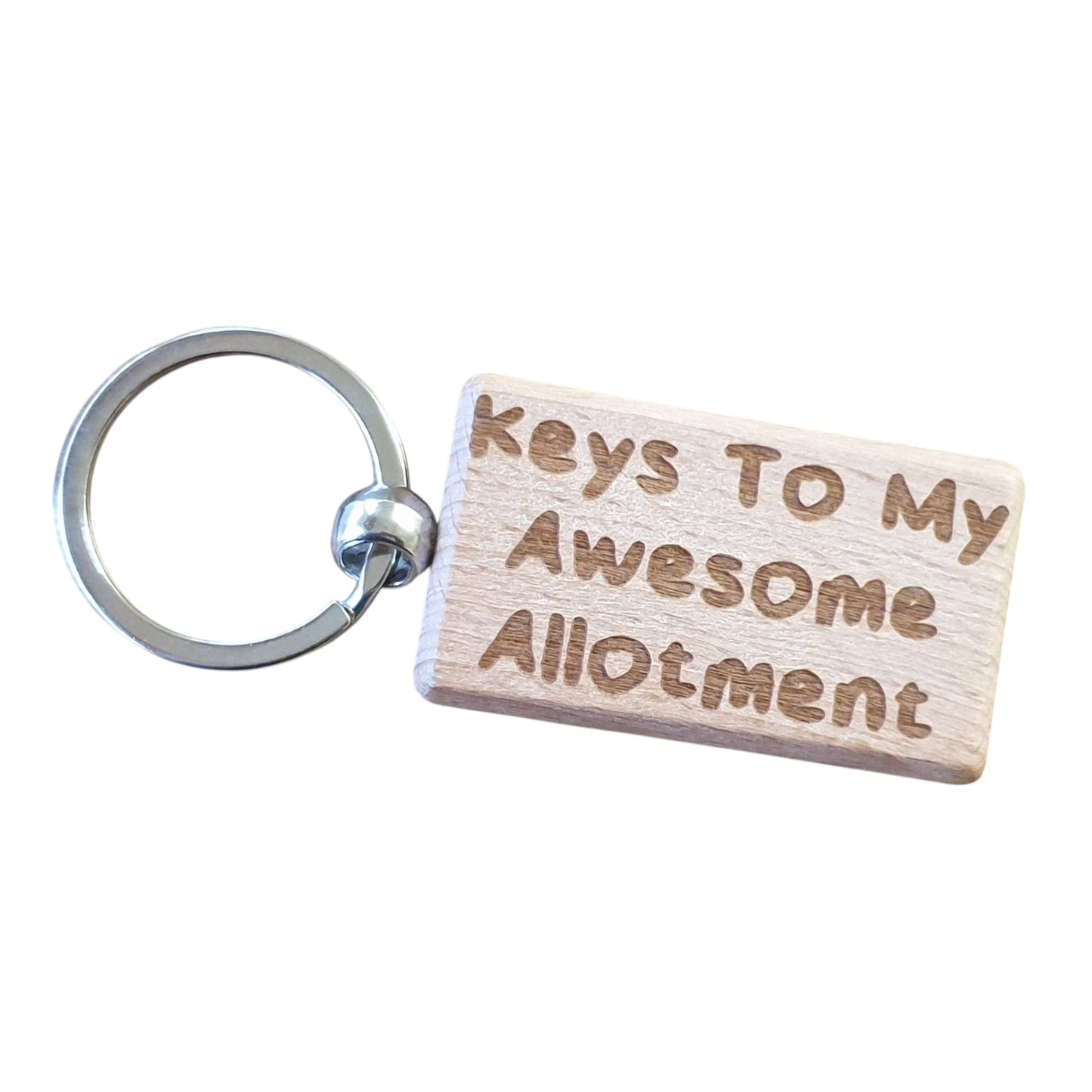 Allotment Keyring Gift Keys To My Awesome Allotment Cute Engraved Wooden Key Fob Novelty Custom Gardening Present