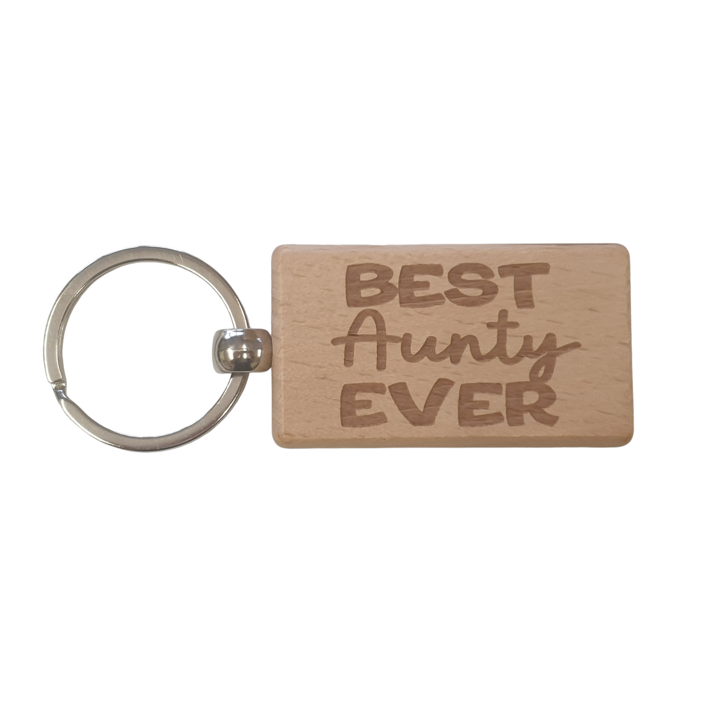 Aunty Keyring Gift Best Ever Cute Engraved Wooden Key Fob Fun Novelty Nice Present