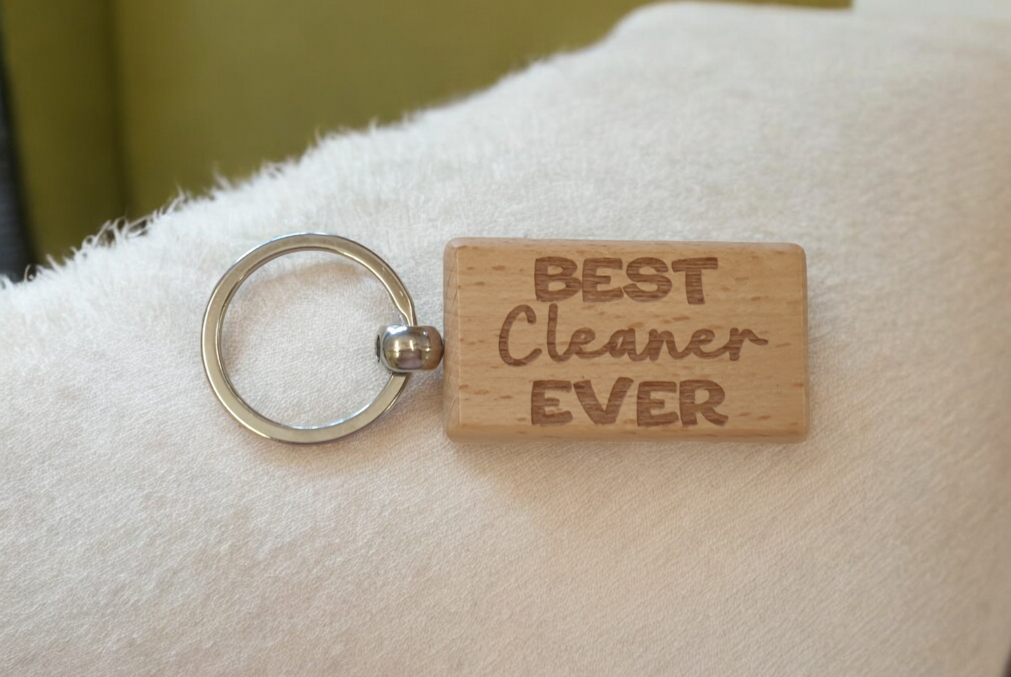 Cleaner Keyring Gift Best Ever Cute Engraved Wooden Key Fob Fun Novelty Nice Present (Copy) (Copy) (Copy)