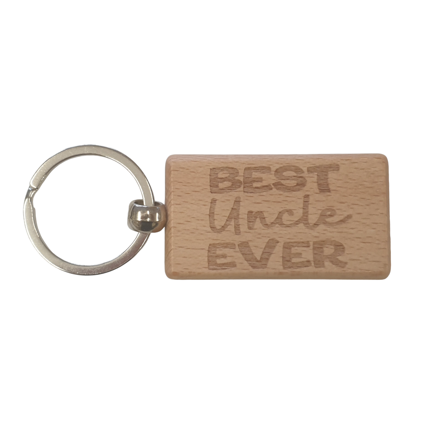 Uncle Keyring Gift Best Ever Cute Engraved Wooden Key Fob Fun Novelty Nice Present