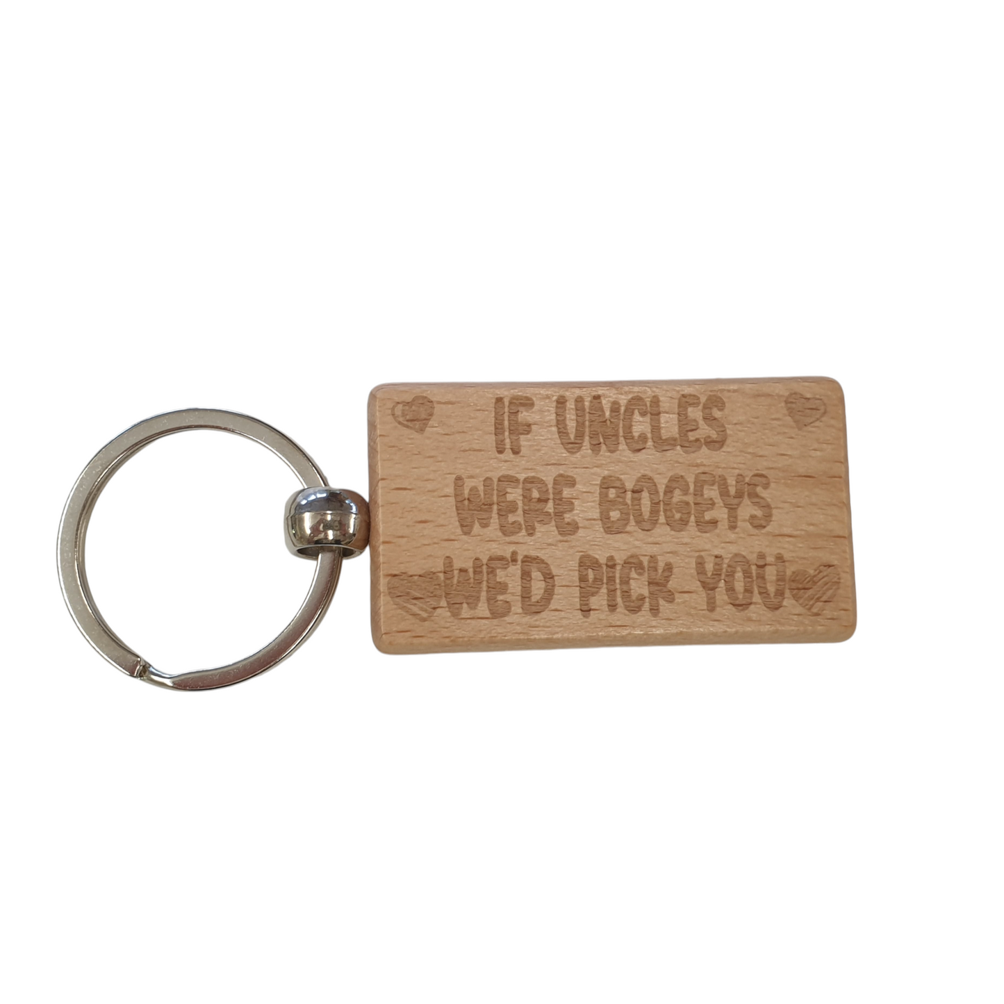 Uncle Keyring Gift If * Were Bogeys We'd Pick You Cute Engraved Wooden Key Fob Fun Novelty Nice Present