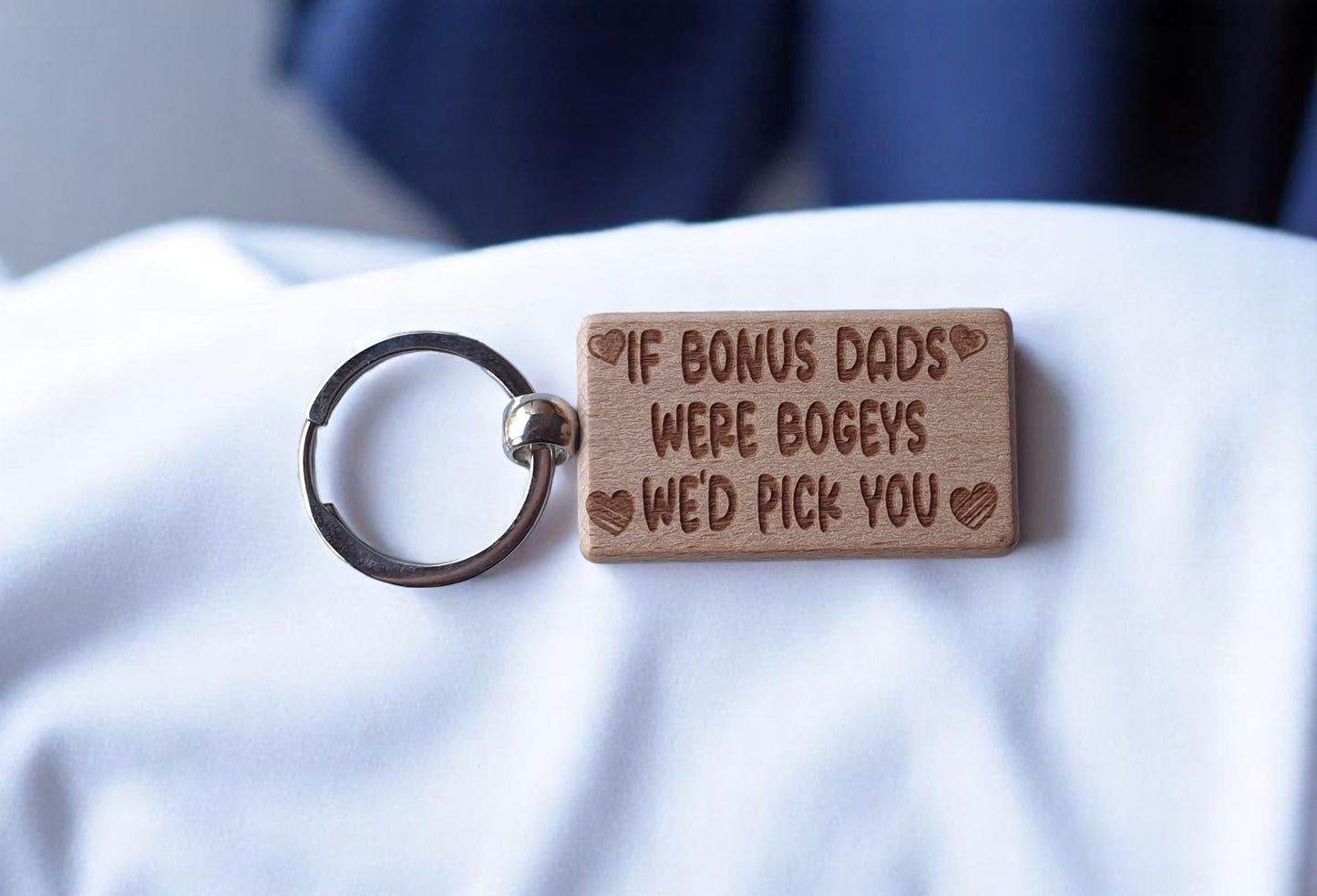 Bonus Dad Keyring Gift If * Were Bogeys We'd Pick You Cute Engraved Wooden Key Fob Fun Novelty Nice Present