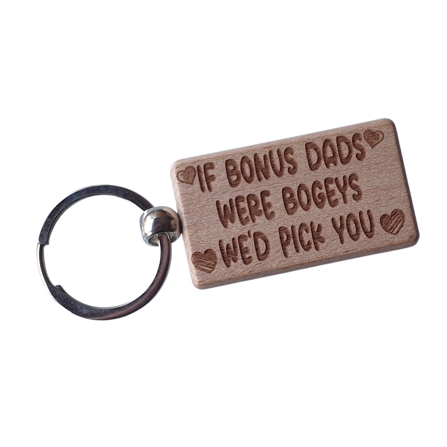 Bonus Dad Keyring Gift If * Were Bogeys We'd Pick You Cute Engraved Wooden Key Fob Fun Novelty Nice Present
