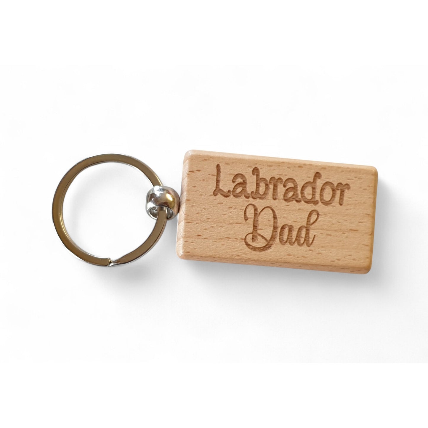Labrador Dad Keyring Gift - Nice Cute Engraved Wooden Key Fob Novelty Dog Owner Present