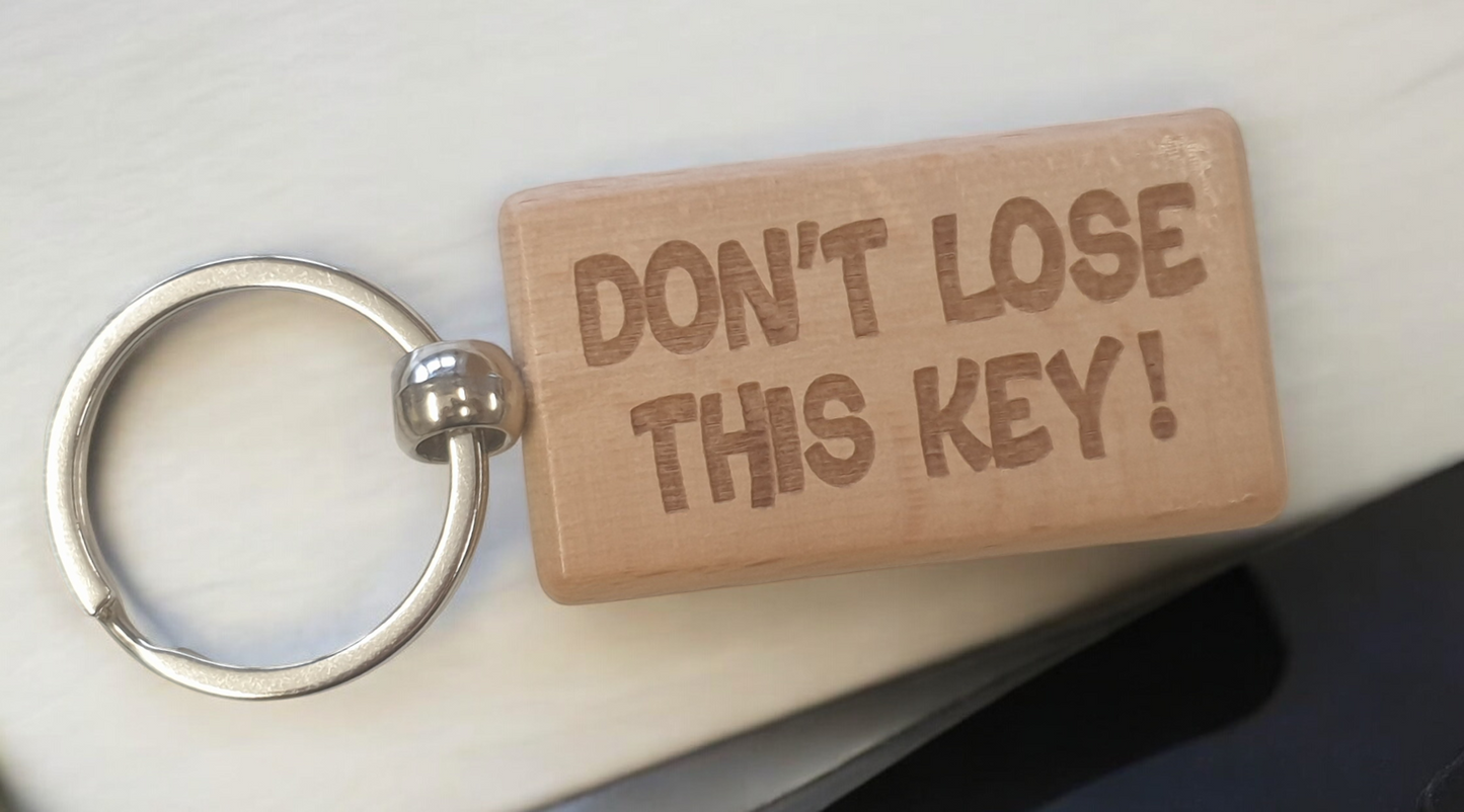 Important Keyring Gift Don't Lose This Key Nice Cute Engraved Wooden Key Fob Novelty Custom Work Shed House Present