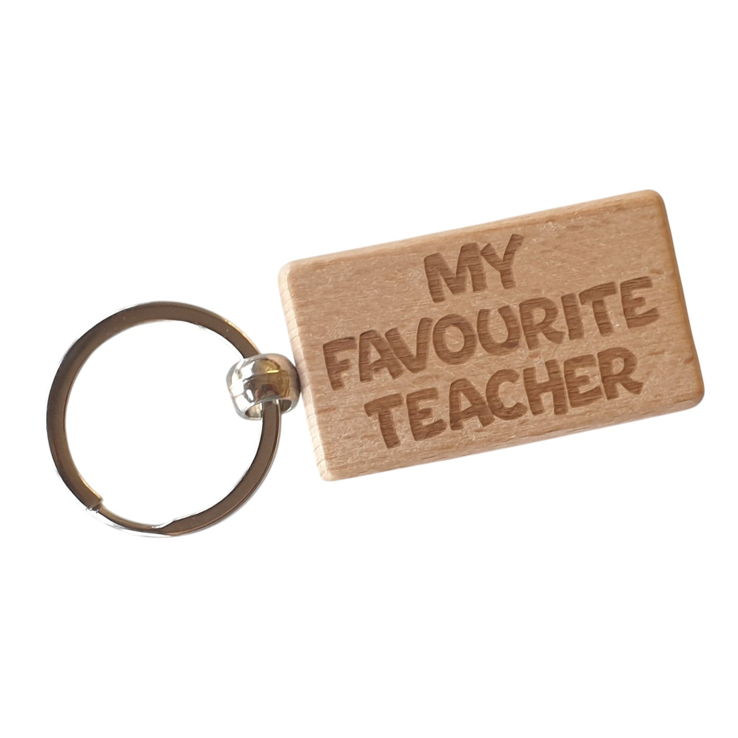 Teacher Keyring Gift My Favourite Cute Engraved Wooden Key Fob Fun Novelty Nice Present