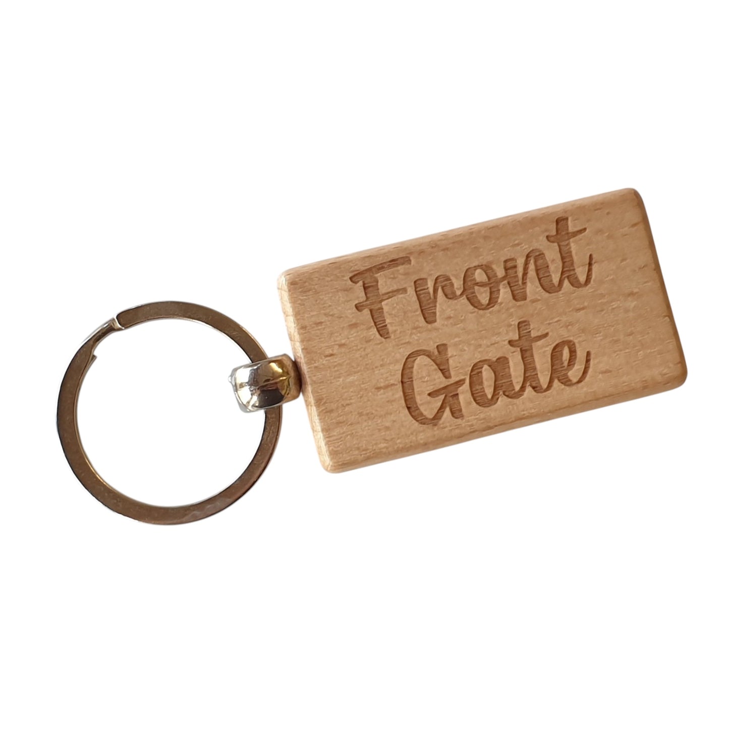 Front Gate Keyring Nice Cute Custom Engraved Wooden Key Fob Novelty House Keys Present