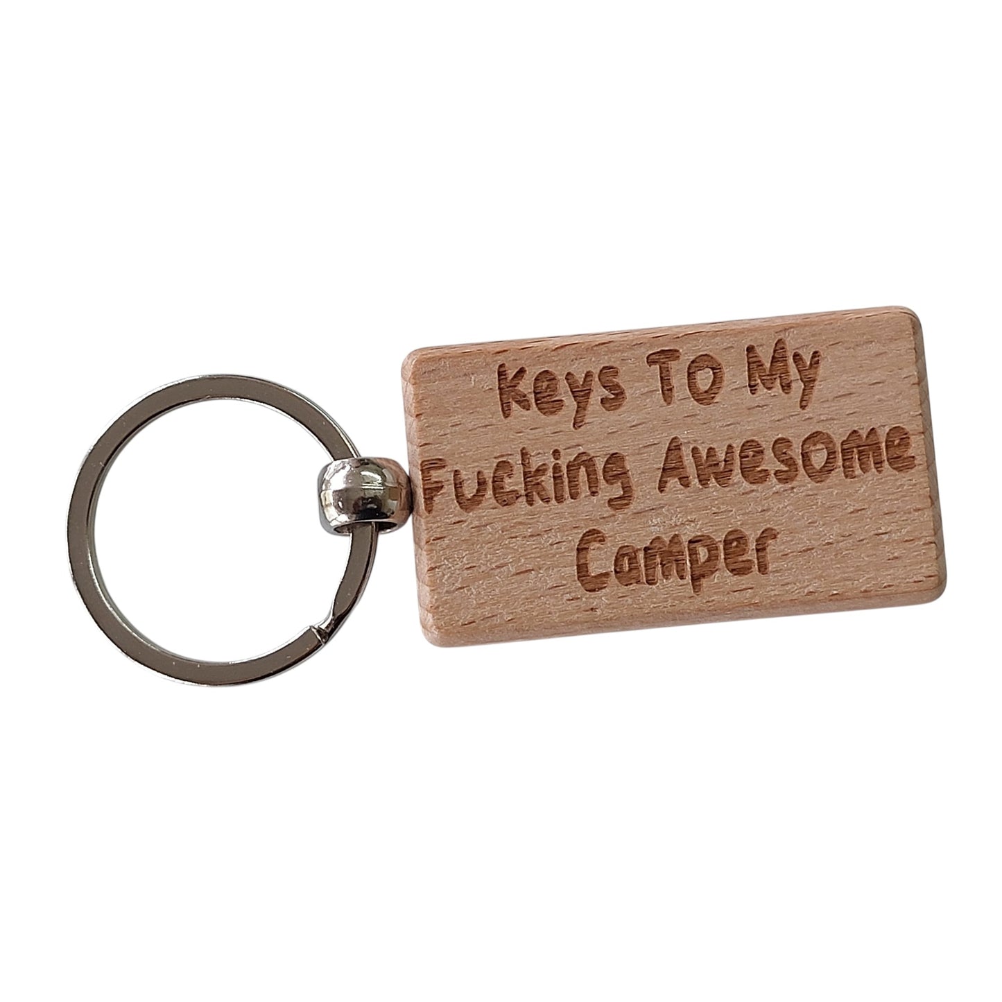 Camper Keyring Gift Keys To My Fucking Awesome Camper Engraved Wooden Keychain Present