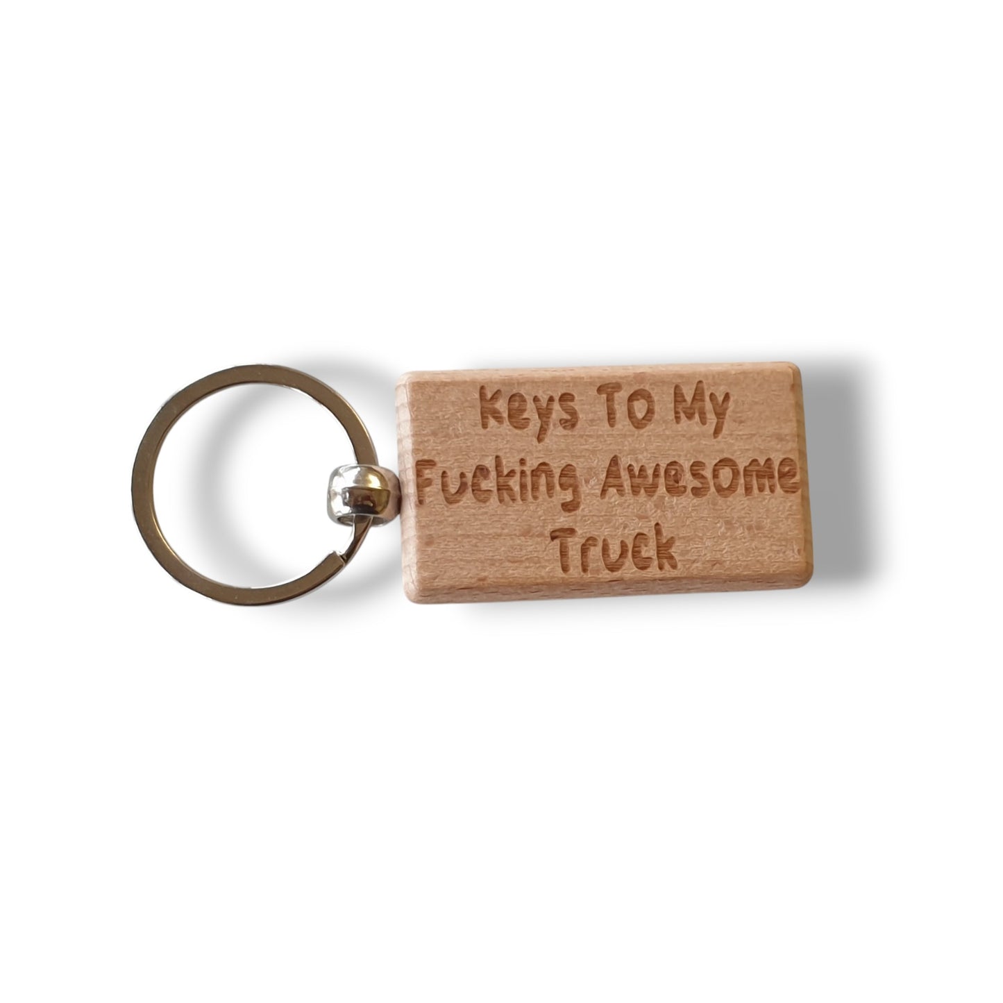 Truck Driver Keyring Gift - Keys To My Fucking Awesome Truck - Nice Cute Fun Engraved Wooden Key Fob Novelty Custom Present