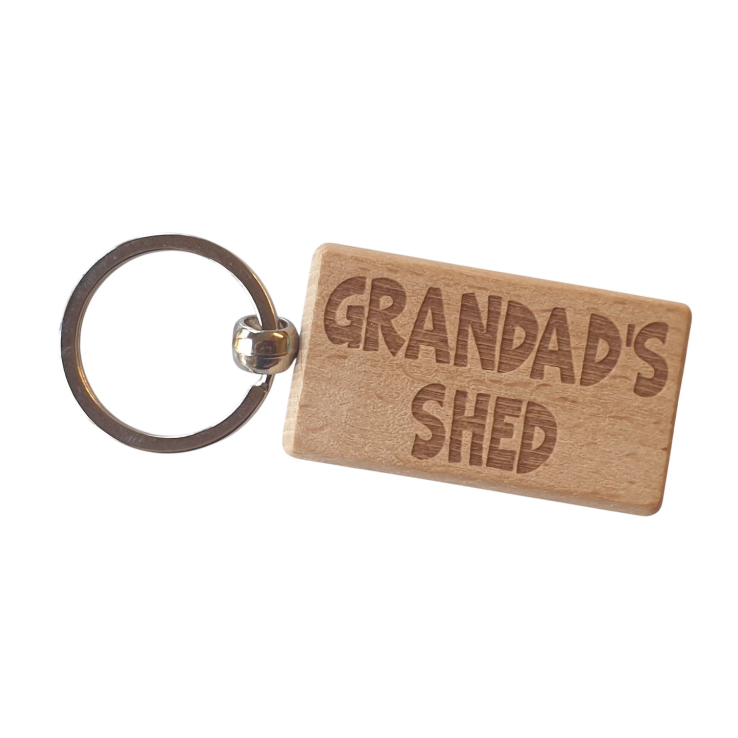 Grandad's Shed Keyring Nice Cute Custom Engraved Wooden Key Fob Novelty House Home Keys Personalised Present