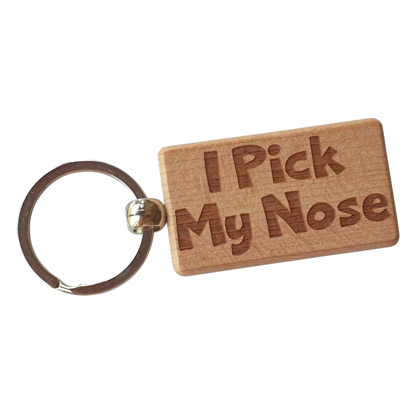Funny Keyring Gift I Pick My Nose Engraved Wooden Key Fob Fun Novelty Nice Cute Present