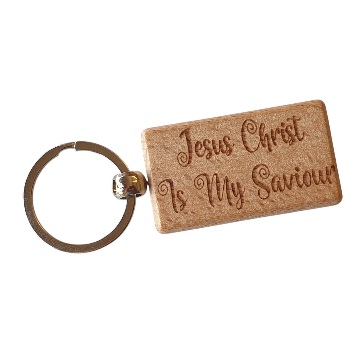 Fun Keyring Gift Jesus Christ Is My Saviour Cute Engraved Wooden Key Fob Chain Fun Nice Custom Present