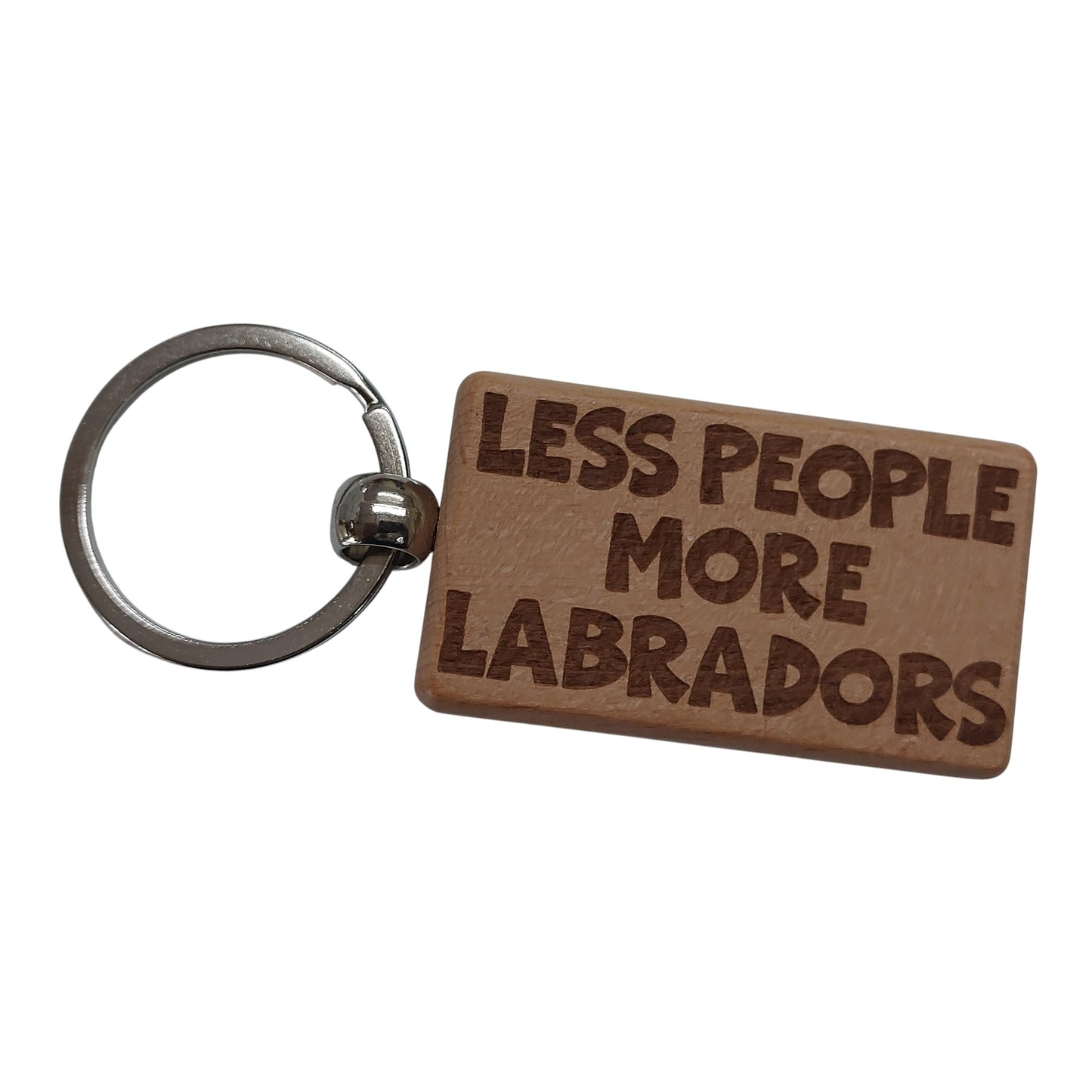 Labrador Keyring Gift Less People More Engraved Wooden Keychain Dog Owner Present