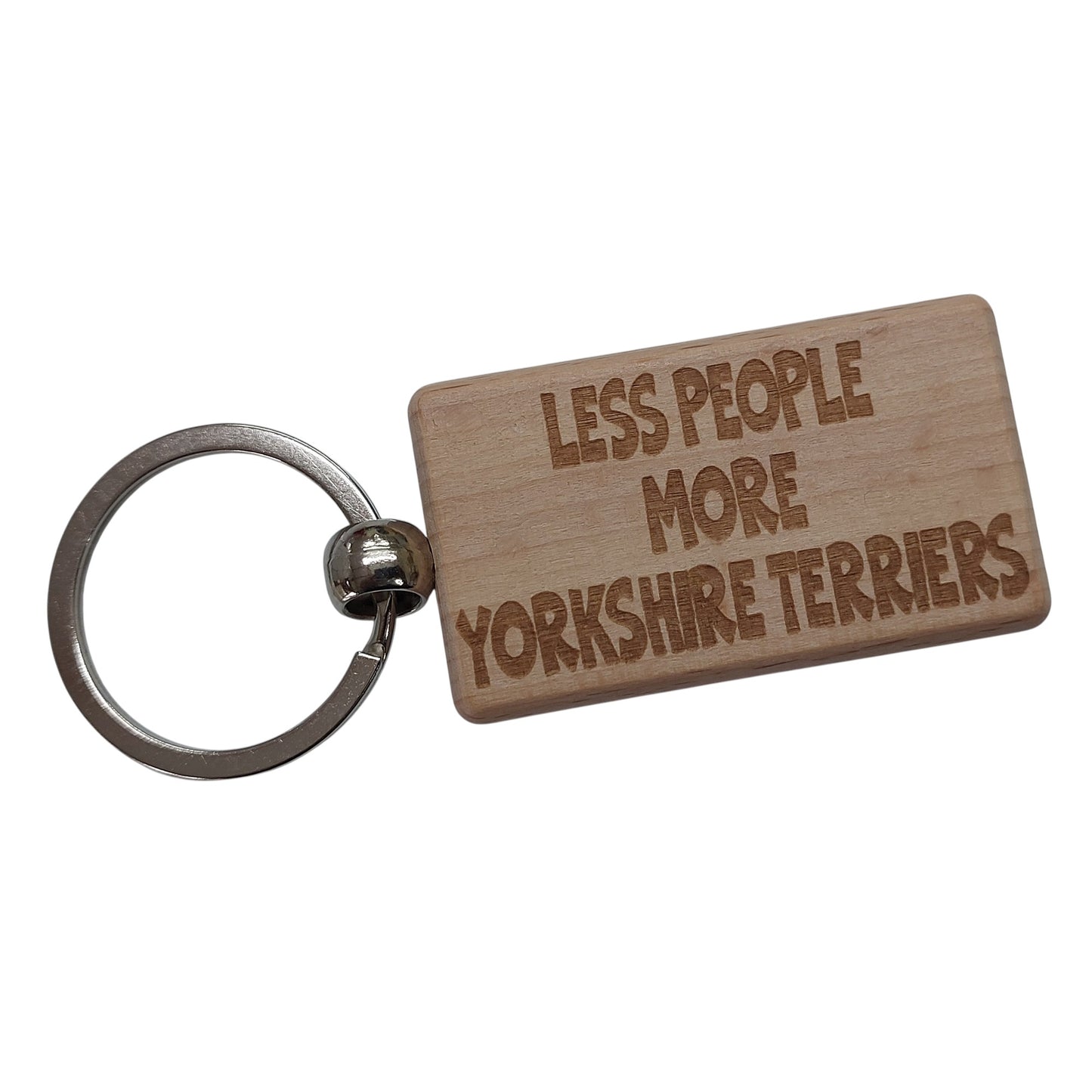 Yorkshire Terrier Keyring Gift Less People More Engraved Wooden Keychain Dog Owner Present