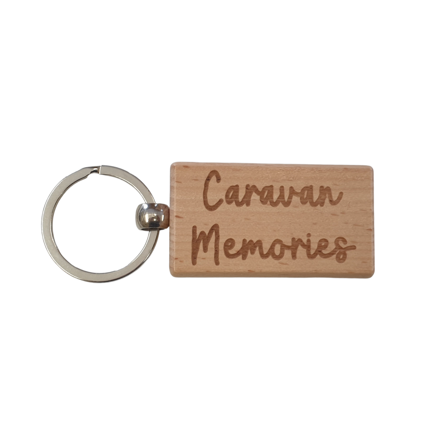 Caravan Keyring Gift Memories Cute Engraved Wooden Key Fob Fun Novelty Nice Present