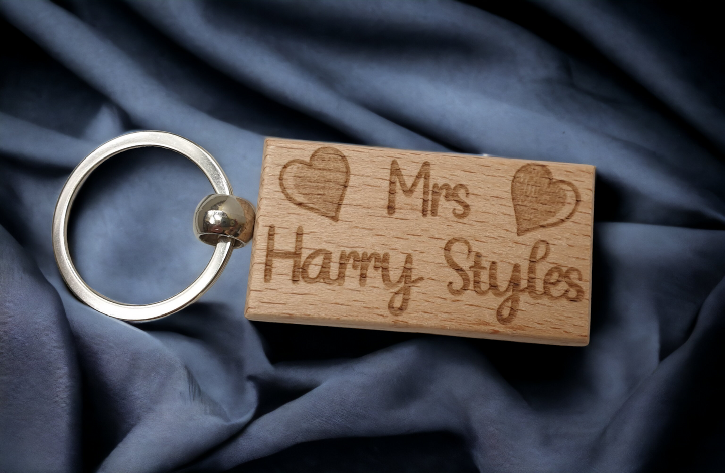 Mrs Harry Styles Keyring Gift - Engraved Wood Movie Fan Birthday Fun Cute Novelty Present
