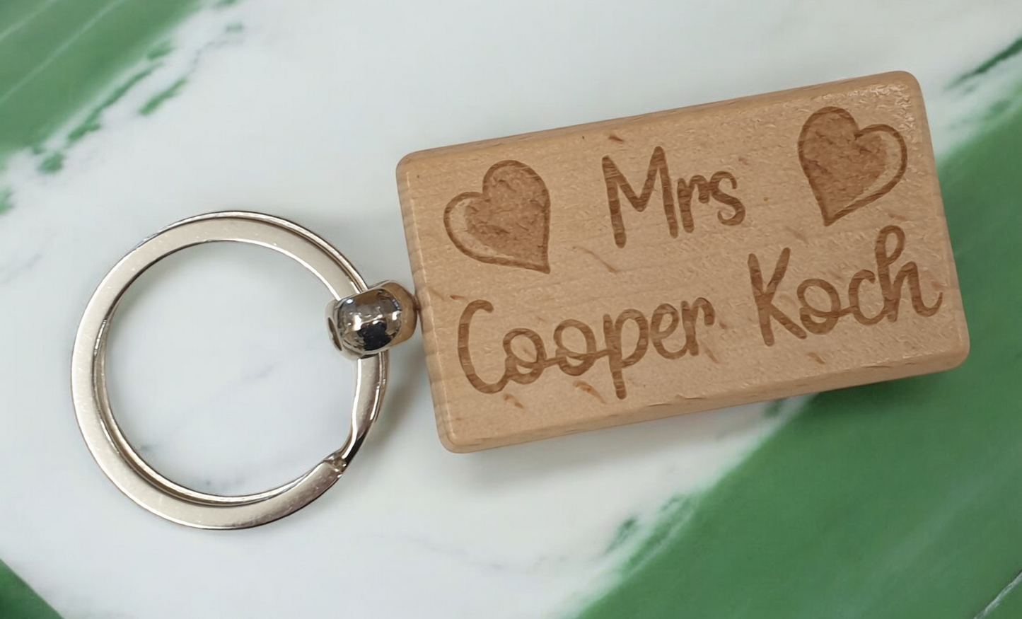 Mrs Cooper Koch Keyring Gift Engraved Wooden Movie Fan Birthday Fun Cute Present