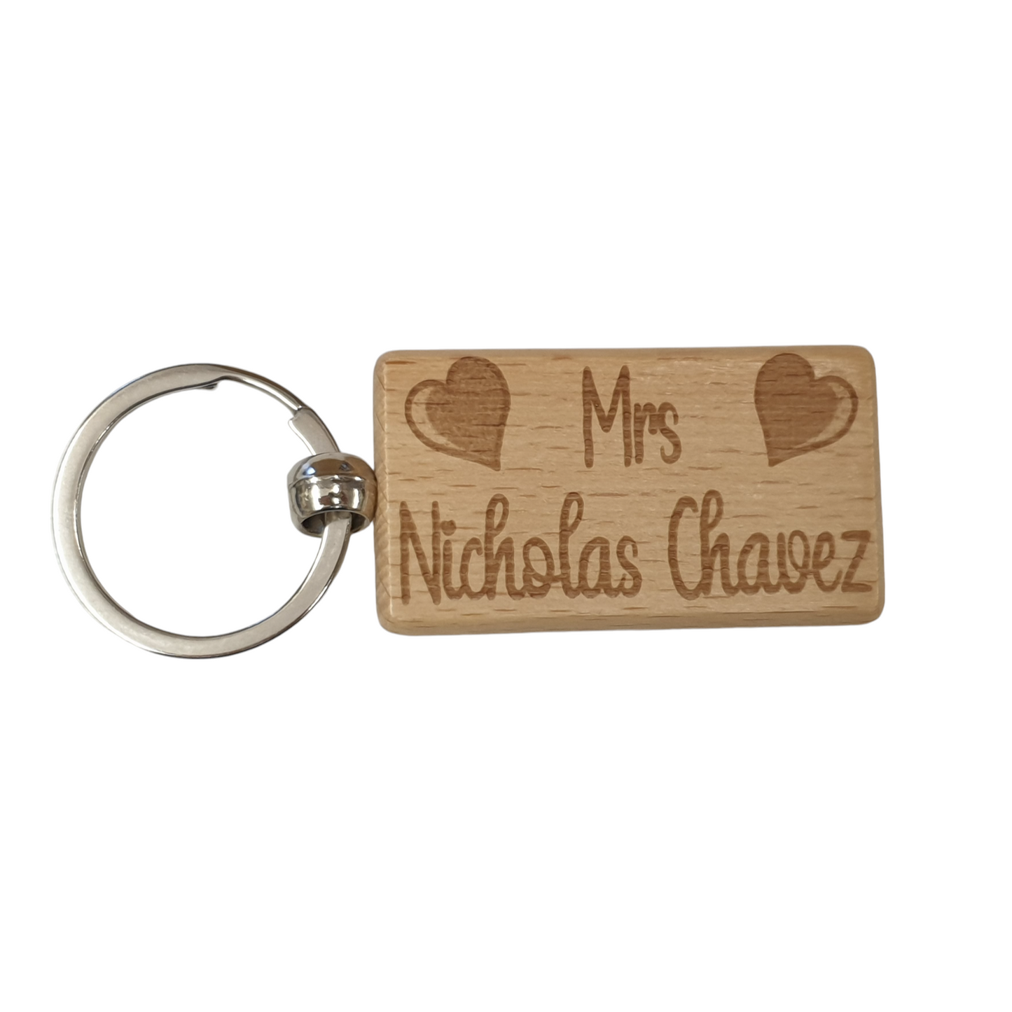 Mrs Nicholas Chavez Keyring Gift Engraved Wooden Movie TV Fan Birthday Fun Cute Present