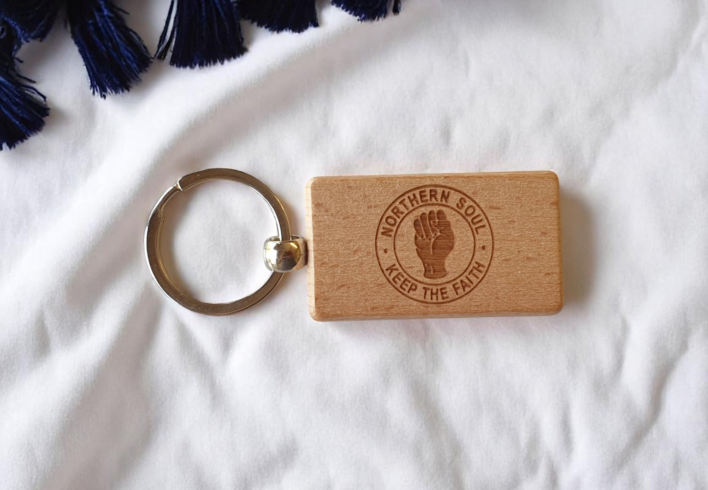 Fun Keyring Gift Northern Soul Cute Engraved Wooden Key Fob Chain Fun Nice Custom Dance Music Present