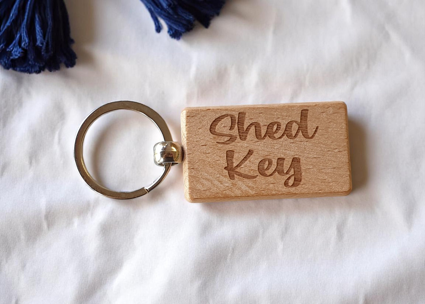 Shed Key Keyring Nice Cute Custom Engraved Wooden Key Fob Novelty House Keys Present