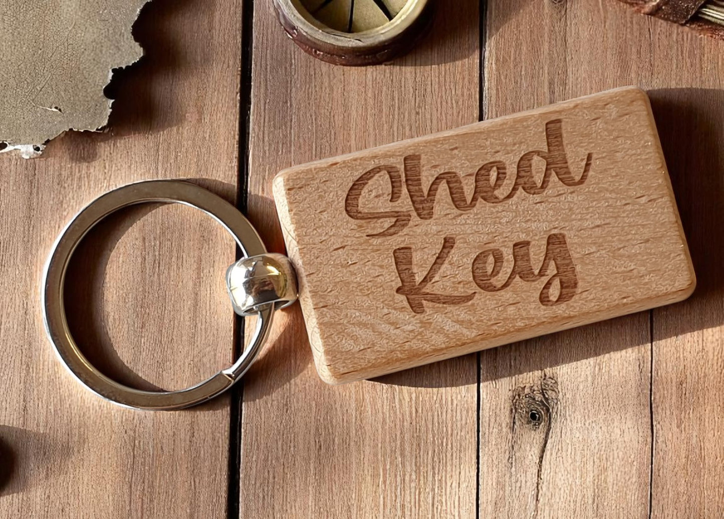 Shed Key Keyring Nice Cute Custom Engraved Wooden Key Fob Novelty House Keys Present