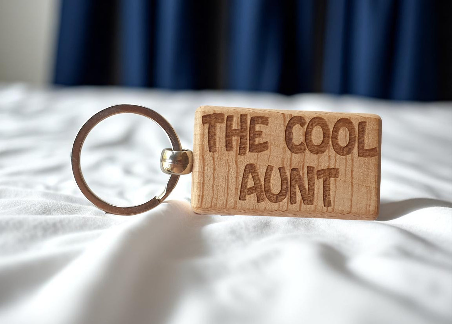 Aunt Keyring Gift The Cool Cute Engraved Wooden Key Fob Fun Novelty Nice Present
