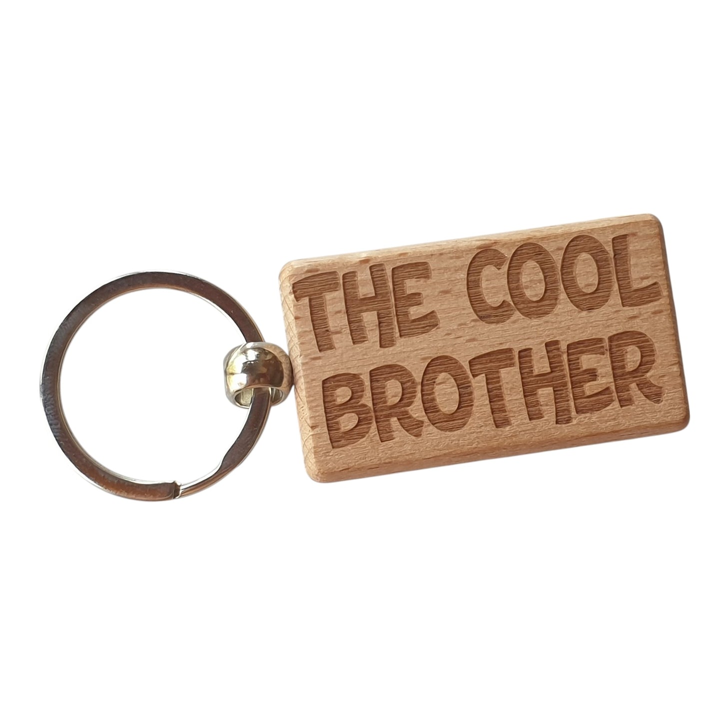Brother Keyring Gift The Cool Cute Engraved Wooden Key Fob Fun Novelty Nice Present