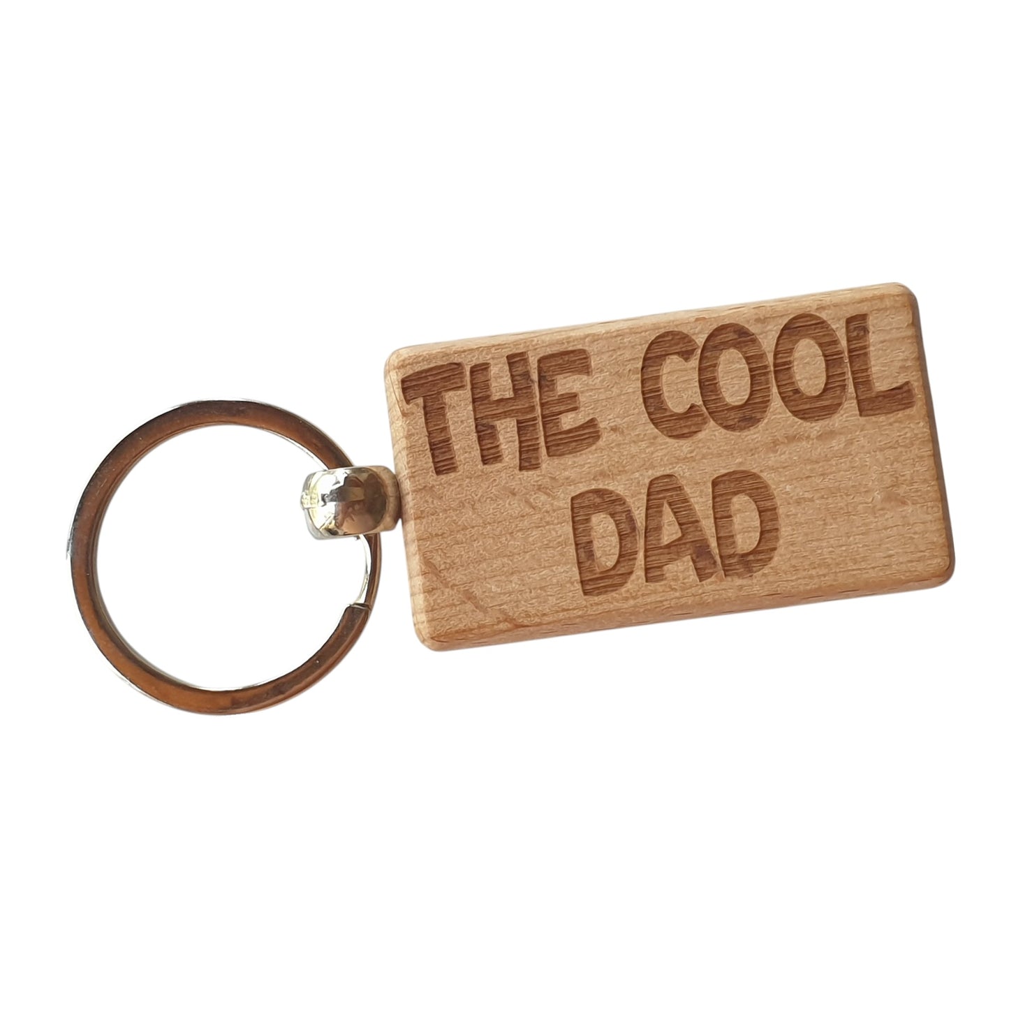 Dad Keyring Gift The Cool Cute Engraved Wooden Key Fob Fun Novelty Nice Present