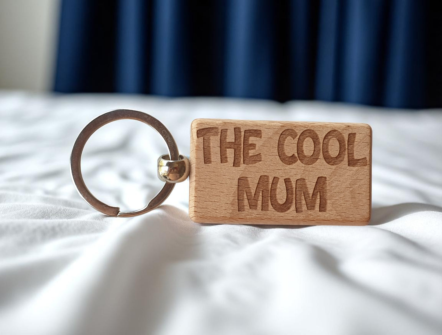 Mum Keyring Gift The Cool Cute Engraved Wooden Key Fob Fun Novelty Nice Present