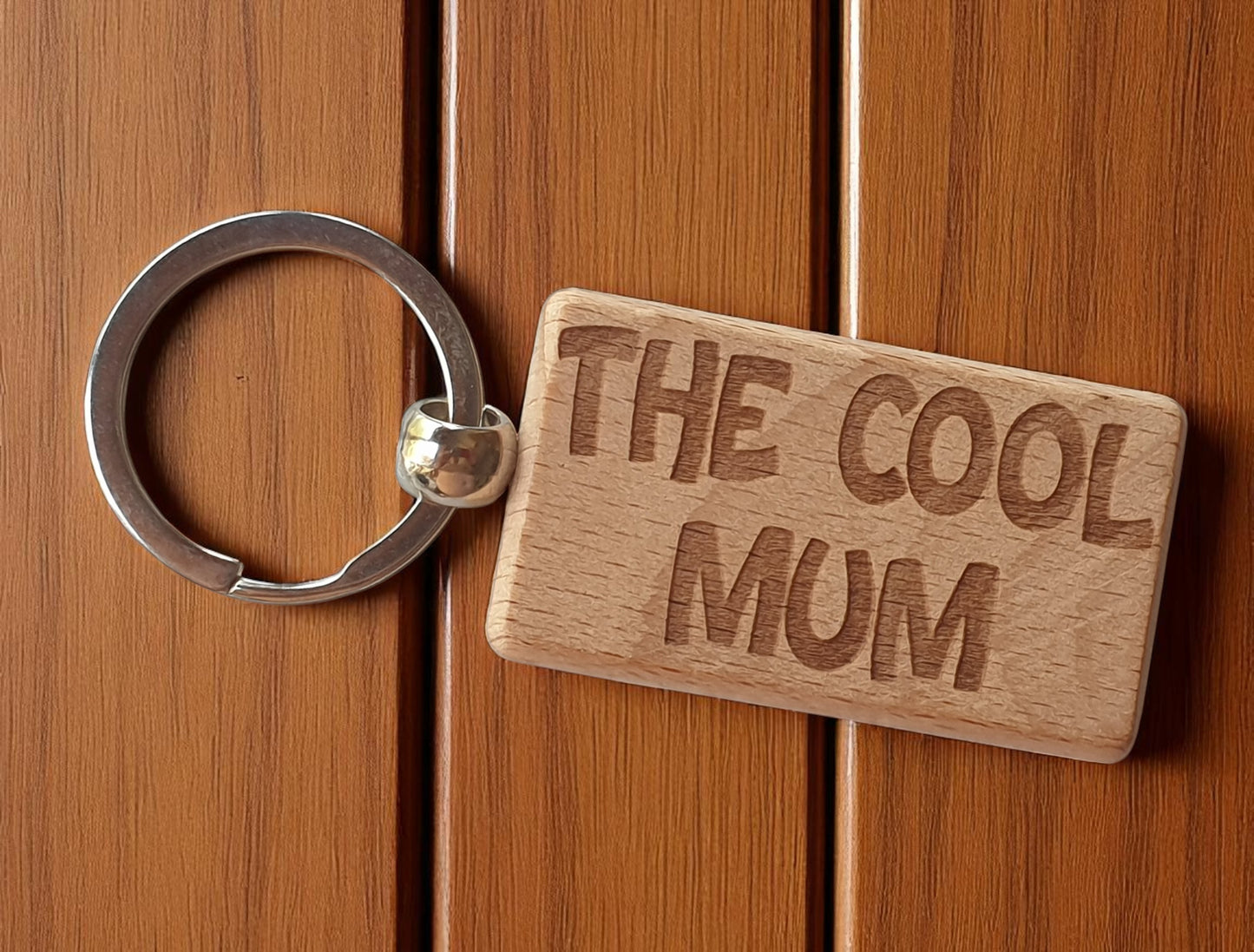 Mum Keyring Gift The Cool Cute Engraved Wooden Key Fob Fun Novelty Nice Present