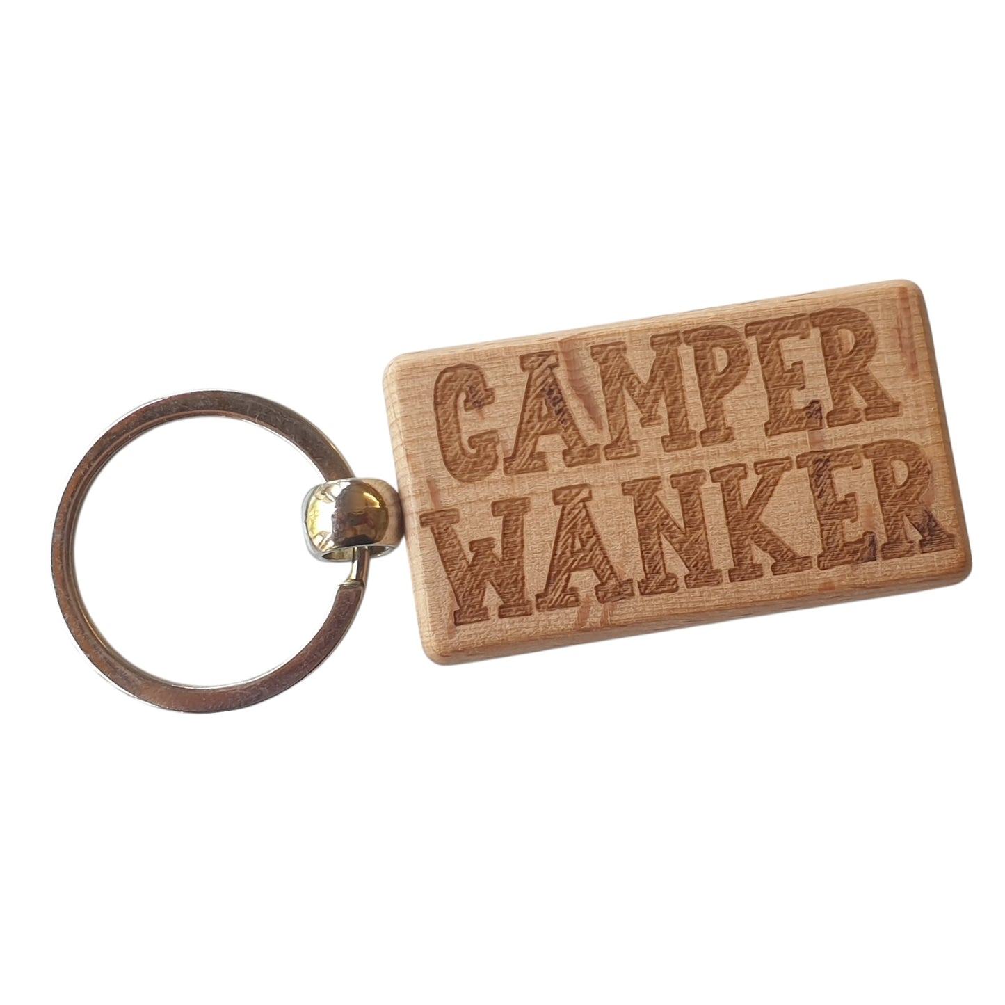 Camper Wanker Keyring Gift Cute Engraved Wooden Campervan Motorhome Key Fob Fun Novelty Nice Custom Present