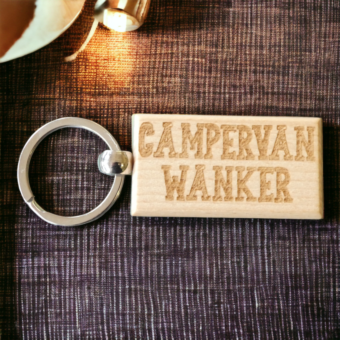 Campervan Keyring Gift Campervan Wanker Cute Engraved Wooden Motorhome Key Fob Fun Novelty Nice Custom Present