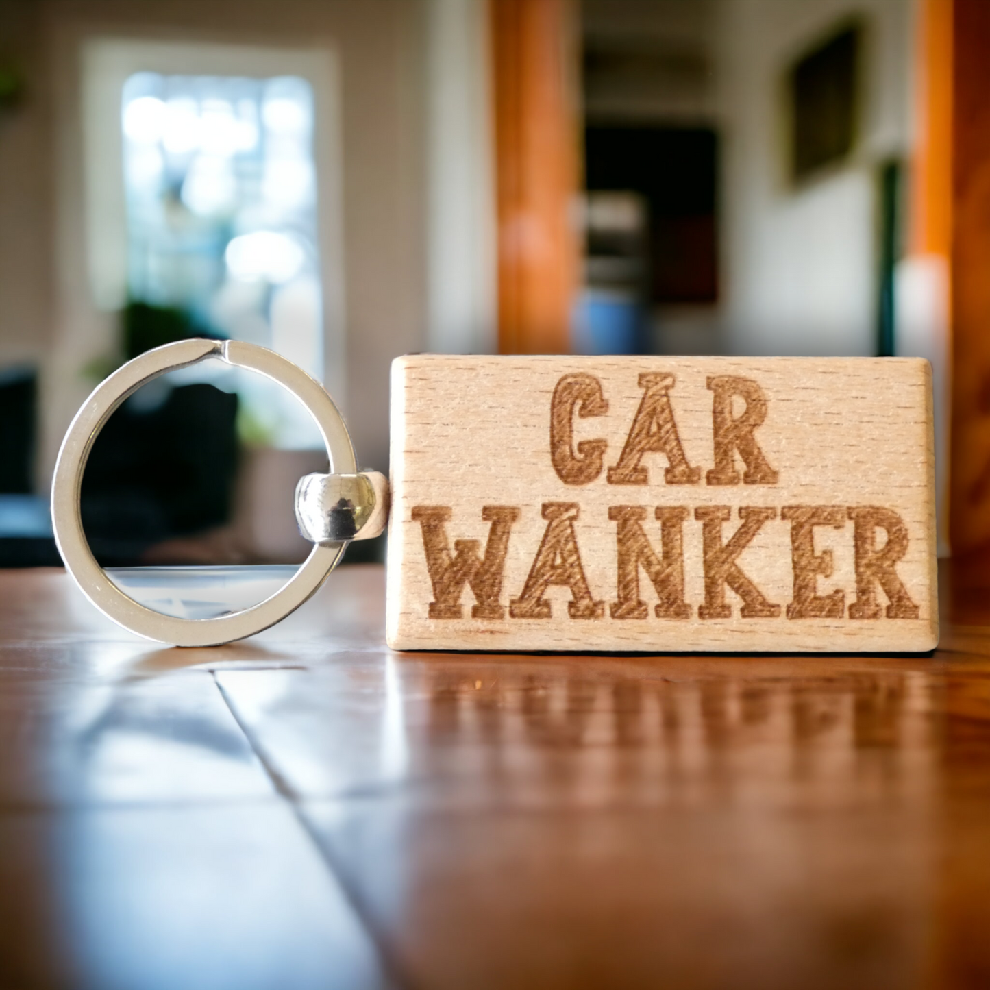 Car Keyring Gift Car Wanker Cute Engraved Wooden Rider Key Fob Fun Novelty Nice Custom Present