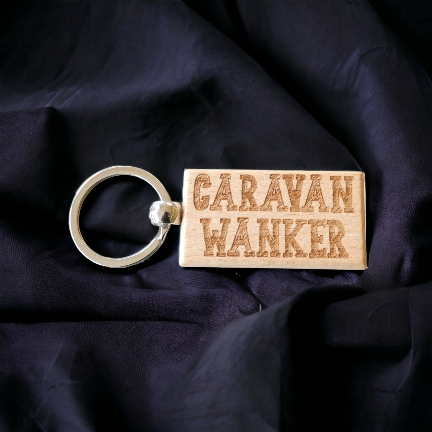 Caravan Keyring Gift Caravan Wanker Cute Engraved Wooden Key Fob Fun Novelty Nice Custom Present
