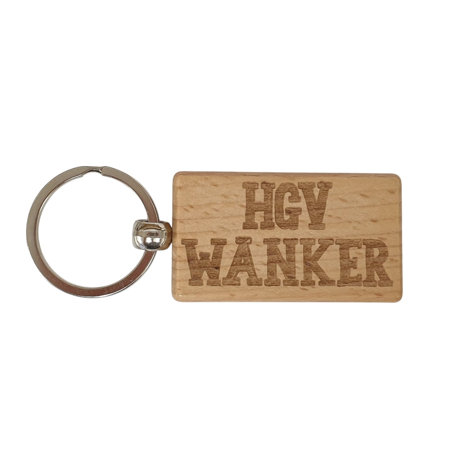 HGV Keyring Gift HGV Wanker Cute Engraved Wooden Truck Lorry Driver Key Fob Fun Novelty Nice Custom Present