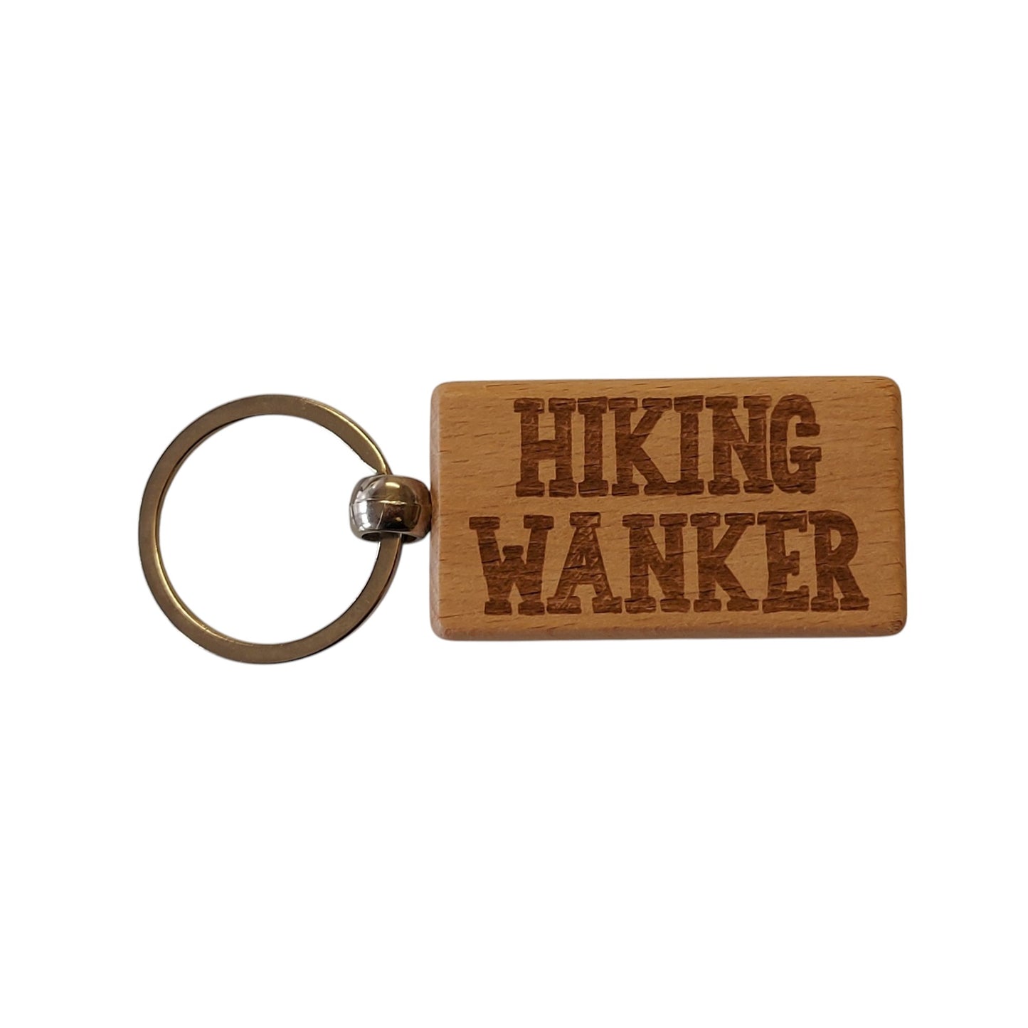 Hiking Keyring Gift - Hiking Wanker - Cute Engraved Wooden Hiker Key Fob Fun Novelty Nice Custom Present