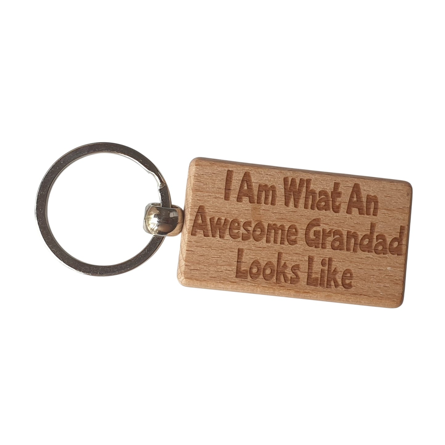 Grandad Keyring Gift I Am what An Awesome Looks Like Engraved Wooden Key Fob Present
