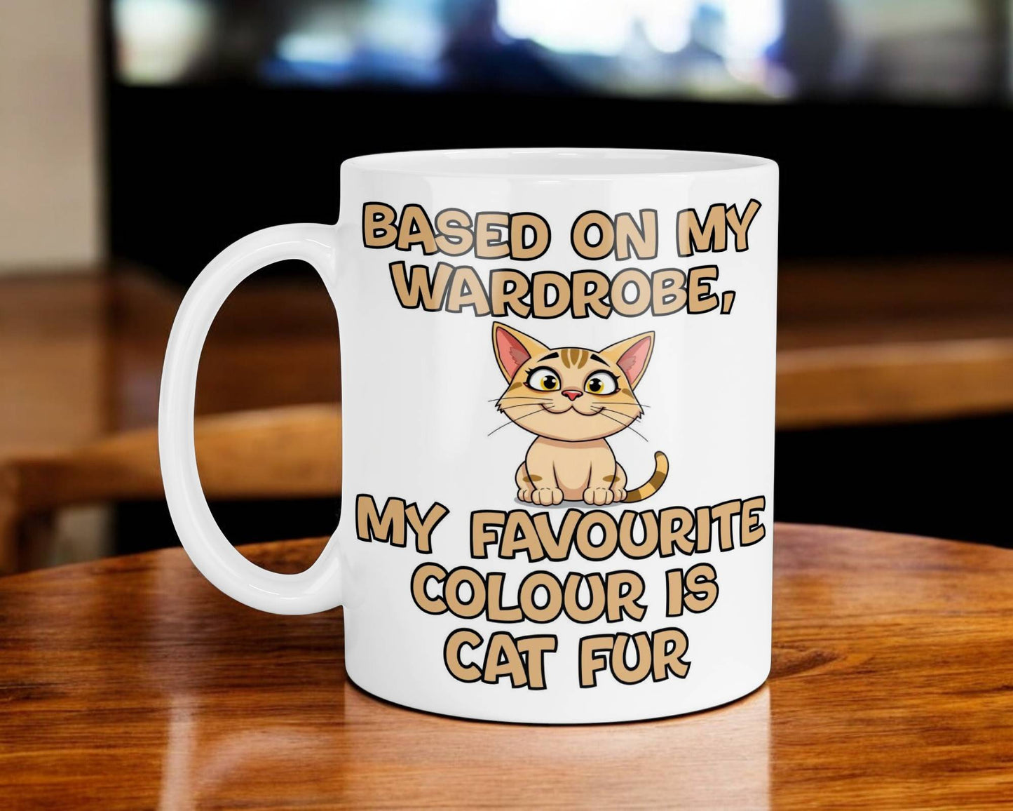 Cat Owner Mug Gift My Favourite Colour is Cat Fur Nice Cute Novelty Printed Cup Present