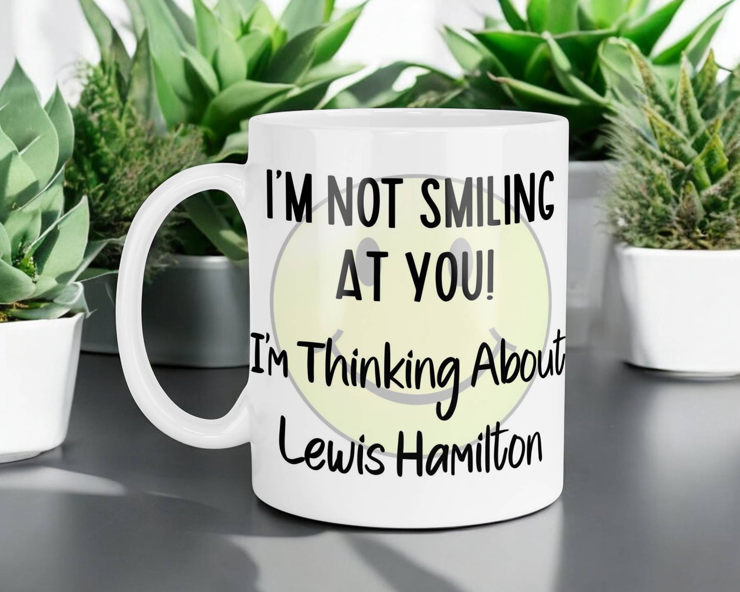 Lewis Hamilton Mug Gift I'm Not Smiling at You I'm Thinking About Nice Cute Novelty F1 Driver Fan Cup
