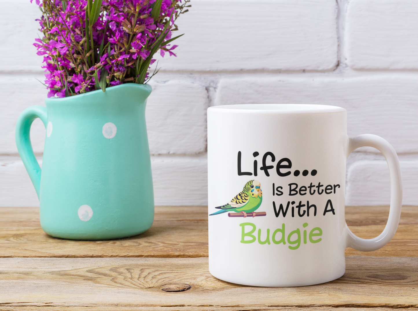 Budgie Mug Gift - Life Is Better With A Budgie - Nice Funny Novelty Pet Owner Lover Fan Cup Present