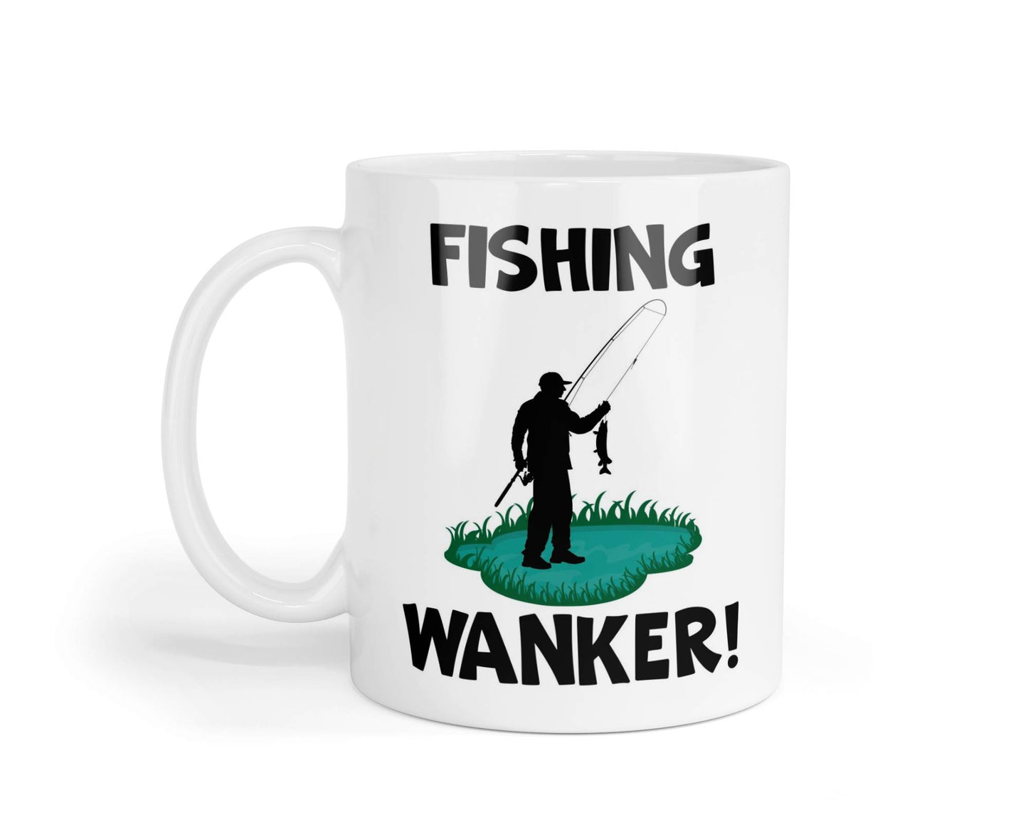 Fishing Wanker Mug Gift Novelty Cute Rude Funny Angling Angler Hobby Present