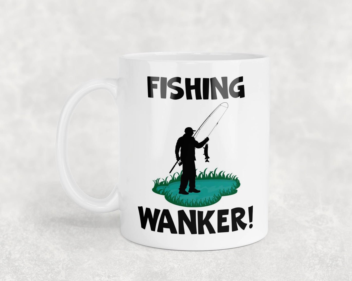 Fishing Wanker Mug Gift Novelty Cute Rude Funny Angling Angler Hobby Present
