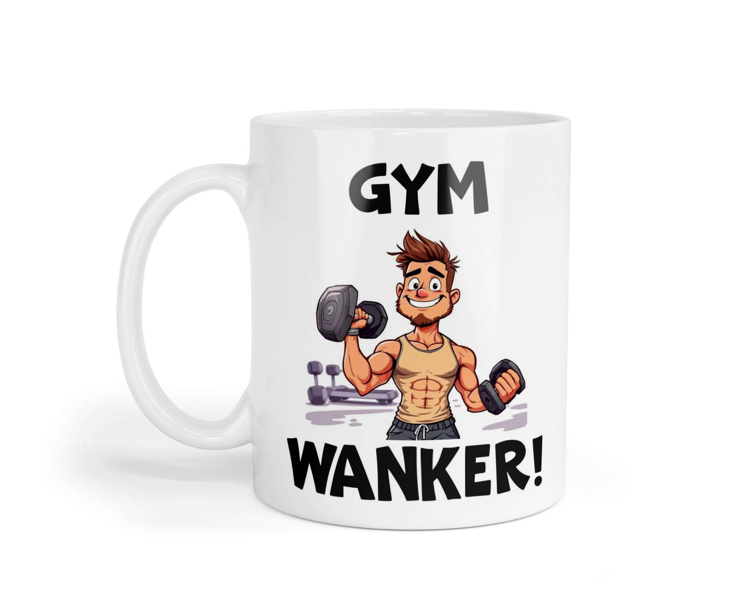 Gym Wanker Mug Gift Novelty Cute Rude Funny Man Male Fitness Hobby Present