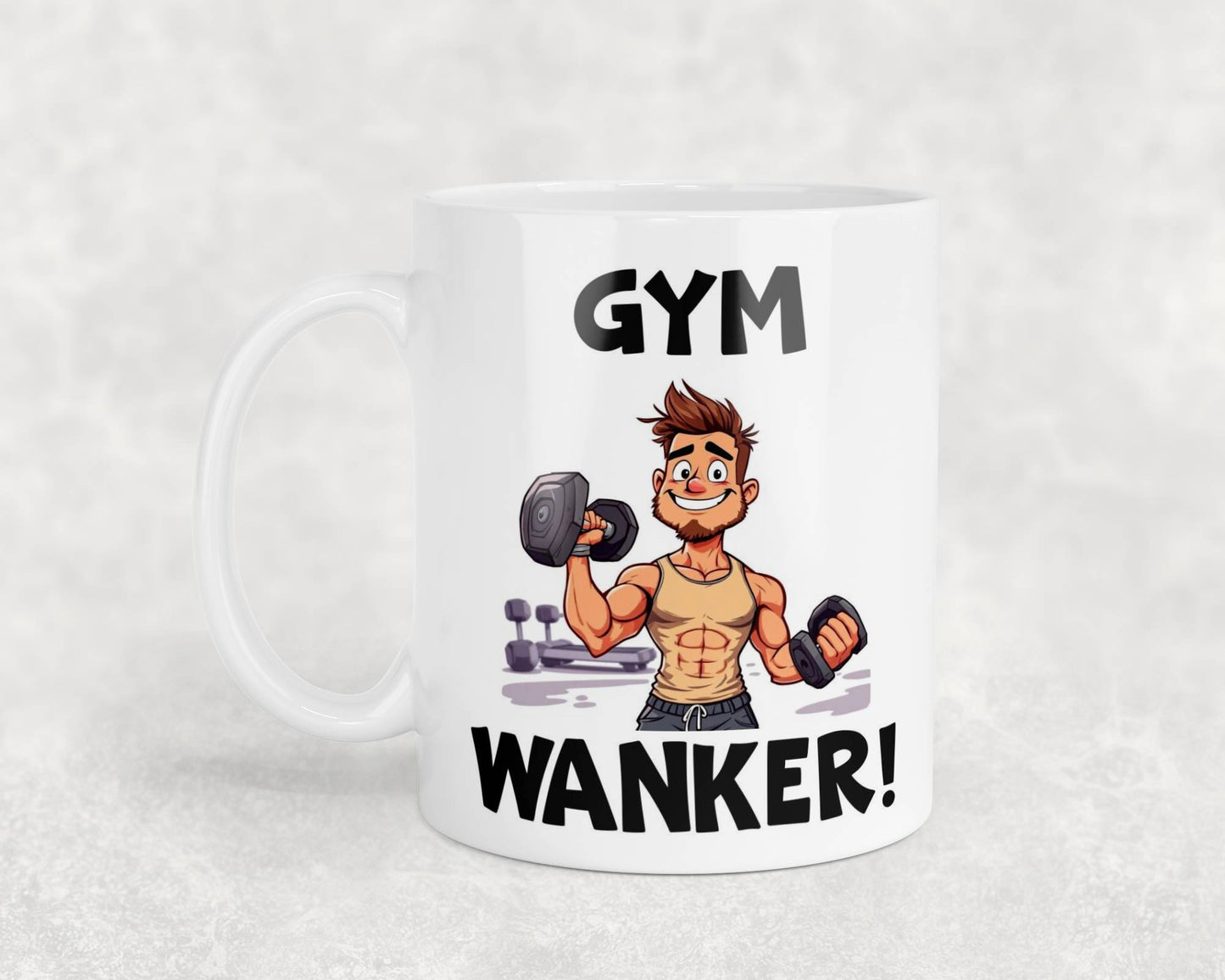 Gym Wanker Mug Gift Novelty Cute Rude Funny Man Male Fitness Hobby Present