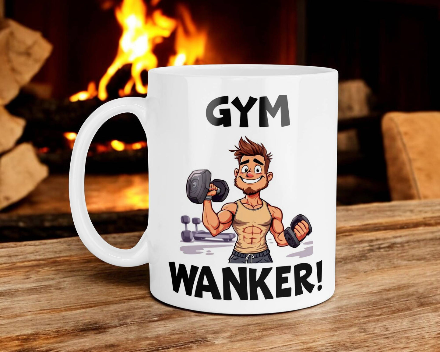 Gym Wanker Mug Gift Novelty Cute Rude Funny Man Male Fitness Hobby Present