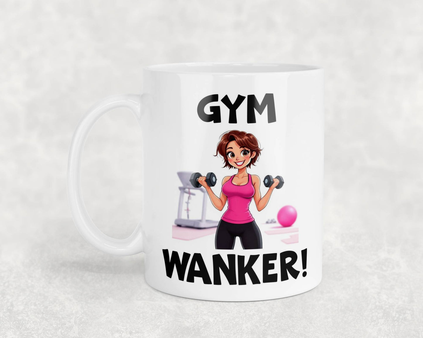 Gym Wanker Mug Gift Novelty Cute Rude Funny Woman Female Fitness Hobby Present