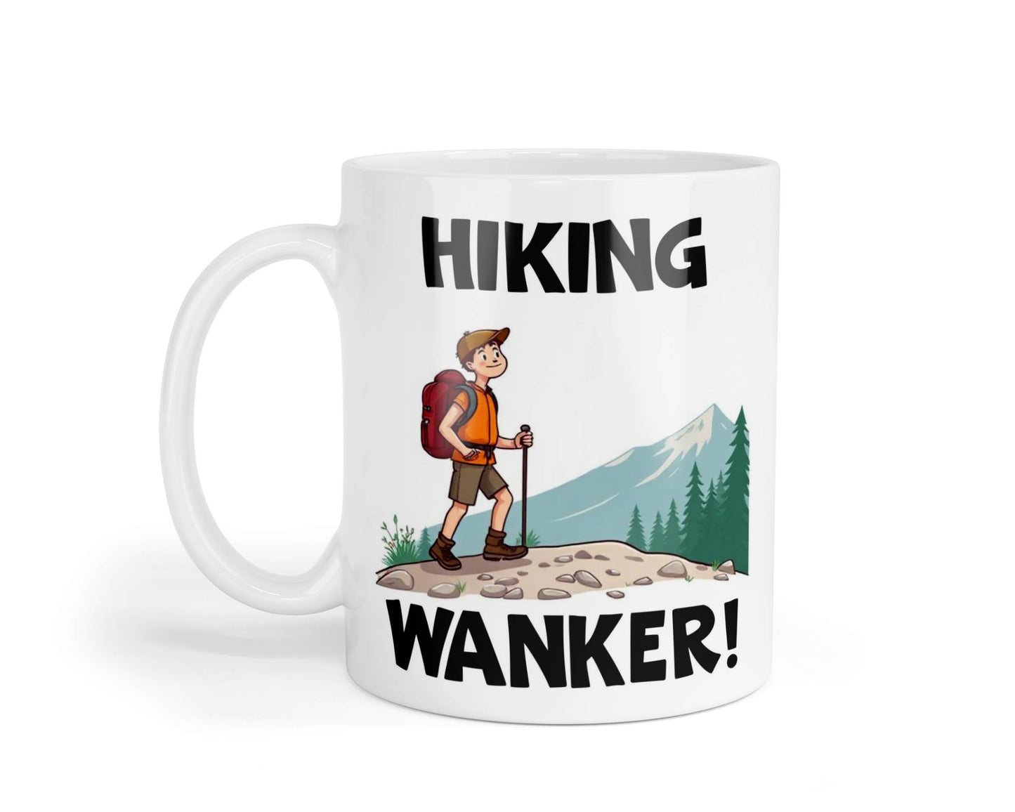 Hiking Wanker Mug Gift Novelty Cute Rude Funny Walking Fitness Hobby Present
