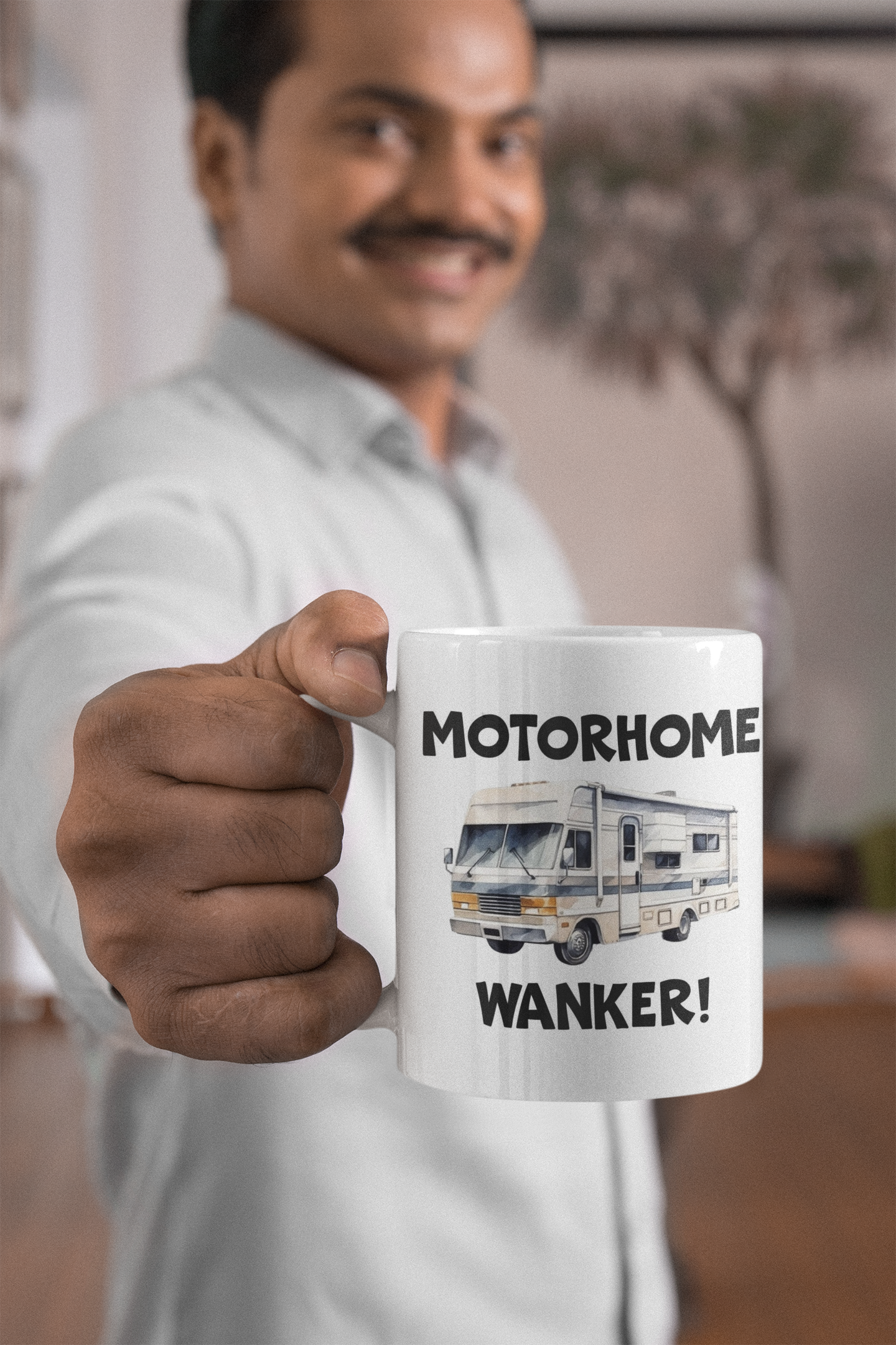 Motorhome Mug Gift - Motorhome Wanker - Novelty Rude Funny Holiday Travel Vacation Cup Present