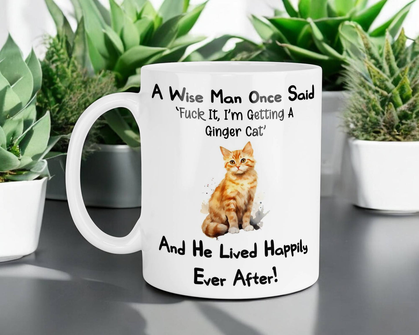 Ginger Cat Mug Gift - A Wise Man Once Said Fuck It I'm Getting A - Nice Funny Cute Novelty Pet Owner Present