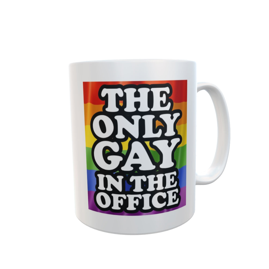 Gay Mug Gift The Only Gay In The Office Funny Cute Novelty Rainbow Cup Present